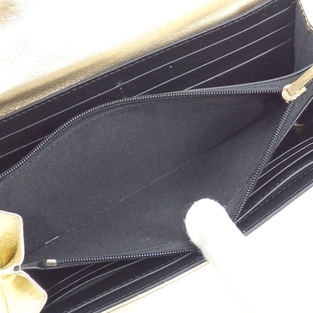 CHANEL Gold Leather Logo Wallet - Picture 7 of 8